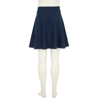Girls blue denim circle skirt